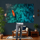 Turquoise Ocean Boat Wall Art Canvas Print by MyGreatCanvas | Canvas Wall Art Prints | Photo Prints & Wall Decor