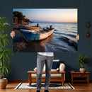 Coastal Fishing Boats Wall Art Canvas Print, Sunset Beach by MyGreatCanvas | Canvas Wall Art Prints | Photo Prints & Wall Decor