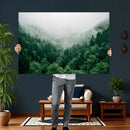 Misty Pine Forest Wall Art Canvas Print, Foggy Evergreen by MyGreatCanvas | Canvas Wall Art Prints | Photo Prints & Wall Decor
