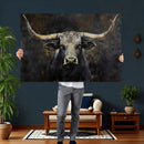 Rustic Longhorn Bull Wall Art Canvas Print – Vintage Western by MyGreatCanvas | Canvas Wall Art Prints | Photo Prints & Wall Decor