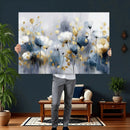 Large Abstract Flowers Wall Art Canvas Print – Gold and Blue by MyGreatCanvas | Canvas Wall Art Prints | Photo Prints & Wall Decor