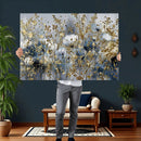 Abstract Floral Wall Art Canvas Print – Gold and Blue by MyGreatCanvas | Canvas Wall Art Prints | Photo Prints & Wall Decor