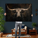 Vintage Longhorn Bull Wall Art Canvas Print – Rustic Western by MyGreatCanvas | Canvas Wall Art Prints | Photo Prints & Wall Decor