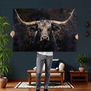 Abstract Longhorn Bull Wall Art Canvas Print – Rustic by MyGreatCanvas | Canvas Wall Art Prints | Photo Prints & Wall Decor