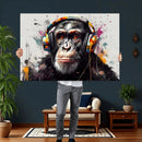 Dj Monkey Wall Art Canvas Print – Colorful Pop Art Banksy by MyGreatCanvas | Canvas Wall Art Prints | Photo Prints & Wall Decor