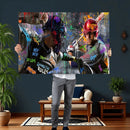 Graffiti Baseball Player Street Art Wall Art Canvas Print by MyGreatCanvas | Canvas Wall Art Prints | Photo Prints & Wall Decor