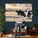 Texas Longhorn Bull Rustic Wall Art Canvas Print by MyGreatCanvas | Canvas Wall Art Prints | Photo Prints & Wall Decor