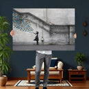 Banksy Girl with Butterflies Street Art Wall Art Canvas by MyGreatCanvas | Canvas Wall Art Prints | Photo Prints & Wall Decor
