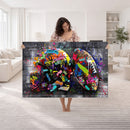 Graffiti American Football Helmet Street Art Wall Art Canvas