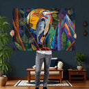 Colorful Heron Wall Art Canvas Print Tropical Bird Abstract by MyGreatCanvas | Canvas Wall Art Prints | Photo Prints & Wall Decor
