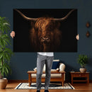 Highland Cow Wall Art Canvas Print – Moody Dark Rustic by MyGreatCanvas | Canvas Wall Art Prints | Photo Prints & Wall Decor