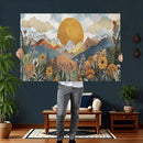 Boho Mountain Landscape Large Wall Art, Horizontal Gold by MyGreatCanvas | Canvas Wall Art Prints | Photo Prints & Wall Decor