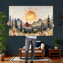 Boho Mountain Landscape Large Wall Art, Horizontal Gold by MyGreatCanvas | Canvas Wall Art Prints | Photo Prints & Wall Decor