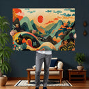 Yayoi Kusama Boho Mountain Landscape Large Wall Art, by MyGreatCanvas | Canvas Wall Art Prints | Photo Prints & Wall Decor