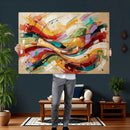 Geometric Abstract Wall Art Canvas Print, Orange Blue by MyGreatCanvas | Canvas Wall Art Prints | Photo Prints & Wall Decor