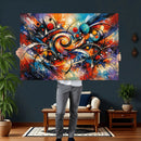 Geometric Abstract Wall Art Canvas Print, Orange Blue by MyGreatCanvas | Canvas Wall Art Prints | Photo Prints & Wall Decor