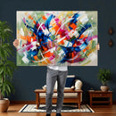 Geometric Abstract Wall Art Canvas Print, Orange Blue by MyGreatCanvas | Canvas Wall Art Prints | Photo Prints & Wall Decor