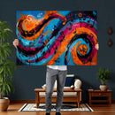 Geometric Abstract Wall Art Canvas Print, Orange Blue by MyGreatCanvas | Canvas Wall Art Prints | Photo Prints & Wall Decor