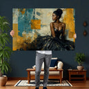 Elegant Woman Canvas Wall Art — Black Gold Gown Fashion by MyGreatCanvas | Canvas Wall Art Prints | Photo Prints & Wall Decor