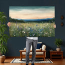Wildflower Meadow Oil Painting Canvas — Daisy Lavender