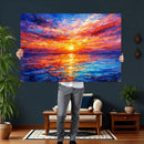 Colorful Knife Ocean Sunset Canvas — Orange Pink Teal by MyGreatCanvas | Canvas Wall Art Prints | Photo Prints & Wall Decor