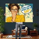 Pop Art Print Bathroom Sign Wall Art Canvas Print — Funny by MyGreatCanvas | Canvas Wall Art Prints | Photo Prints & Wall Decor