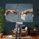 Funny Bathroom Canvas Wall Art, Michelangelo Creation of by MyGreatCanvas | Canvas Wall Art Prints | Photo Prints & Wall Decor