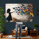 Banksy Butterfly Girl Wall Art Canvas Print, Framed Street by MyGreatCanvas | Canvas Wall Art Prints | Photo Prints & Wall Decor