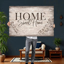 Home Sweet Home Wall Art Canvas Print, Floral Farmhouse by MyGreatCanvas | Canvas Wall Art Prints | Photo Prints & Wall Decor