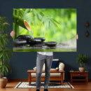 Bamboo Water Flow Black Stone Canvas | Zen Spa Nature by MyGreatCanvas | Canvas Wall Art Prints | Photo Prints & Wall Decor