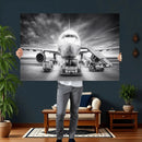 Airplane Wall Art Canvas Print, Black and White Jet Aircraft by MyGreatCanvas | Canvas Wall Art Prints | Photo Prints & Wall Decor