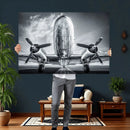 Propeller Plane Wall Art Canvas Print, Black and White by MyGreatCanvas | Canvas Wall Art Prints | Photo Prints & Wall Decor