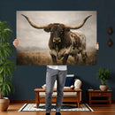 Longhorn Bull Wall Art Canvas Print, Western Farmhouse by MyGreatCanvas | Canvas Wall Art Prints | Photo Prints & Wall Decor