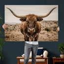 Texas Longhorn Bull Wall Art Canvas Print, Western Farmhouse by MyGreatCanvas | Canvas Wall Art Prints | Photo Prints & Wall Decor