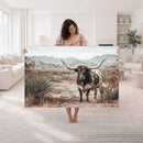 Texas Longhorn Bull Wall Art Canvas Print, Western Farmhouse