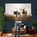 Texas Longhorn Canvas Wall Art Western Bull Desert Moody by MyGreatCanvas | Canvas Wall Art Prints | Photo Prints & Wall Decor