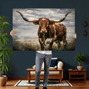 Texas Longhorn Canvas Wall Art Western Bull Desert Moody by MyGreatCanvas | Canvas Wall Art Prints | Photo Prints & Wall Decor