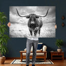 Texas Longhorn Canvas Wall Art Western Bull Desert Moody by MyGreatCanvas | Canvas Wall Art Prints | Photo Prints & Wall Decor