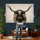 Texas Longhorn Canvas Wall Art Western Bull Desert Moody by MyGreatCanvas | Canvas Wall Art Prints | Photo Prints & Wall Decor