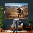Texas Longhorn Canvas Wall Art Western Bull Desert Moody by MyGreatCanvas | Canvas Wall Art Prints | Photo Prints & Wall Decor