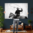 Cowboy Lasso Canvas Wall Art, Black White Western Horse by MyGreatCanvas | Canvas Wall Art Prints | Photo Prints & Wall Decor