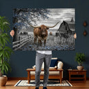 Texas Longhorn Canvas Wall Art, Rustic Farm Barn Bluebonnet by MyGreatCanvas | Canvas Wall Art Prints | Photo Prints & Wall Decor