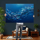 School of Fish Canvas Print | Blue Ocean Underwater Wall Art by MyGreatCanvas | Canvas Wall Art Prints | Photo Prints & Wall Decor