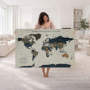 Custom Push Pin World Map Wall Art Canvas Print –