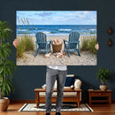 Large Beach Canvas Wall Art Coastal Adirondack Chairs Ocean by MyGreatCanvas | Canvas Wall Art Prints | Photo Prints & Wall Decor