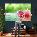 Zen Lotus Candle Canvas Wall Art Pink Spa Meditation by MyGreatCanvas | Canvas Wall Art Prints | Photo Prints & Wall Decor