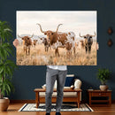 Texas Longhorn Canvas Wall Art, Rustic Farm Animal Photography Print, Farmhouse Country Decor, Western Ranch Art by MyGreatCanvas | Canvas Wall Art Prints | Photo Prints & Wall Decor