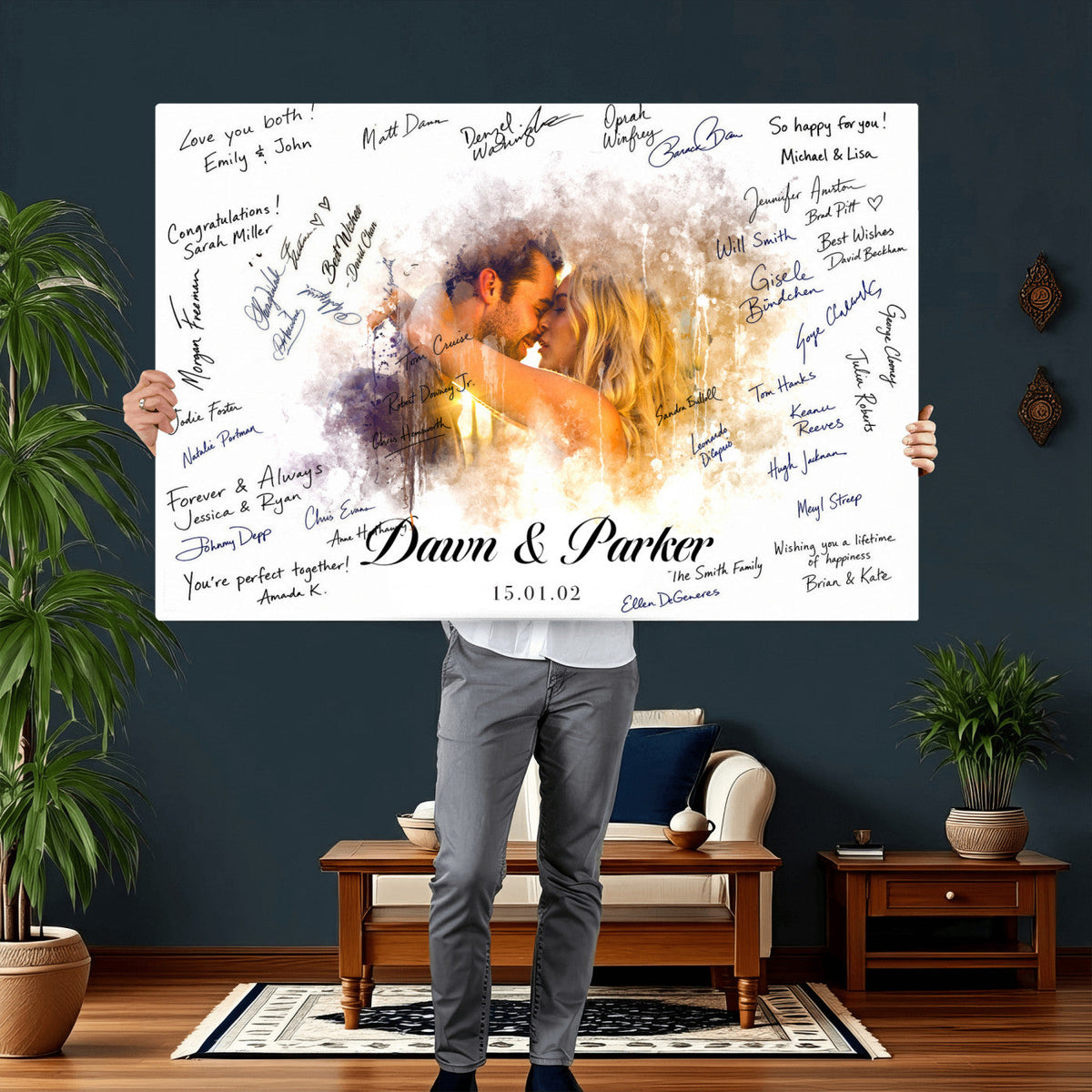 Wedding Guest Book Alternative Wall Art Canvas Print, Personalized, photo 17 of 27