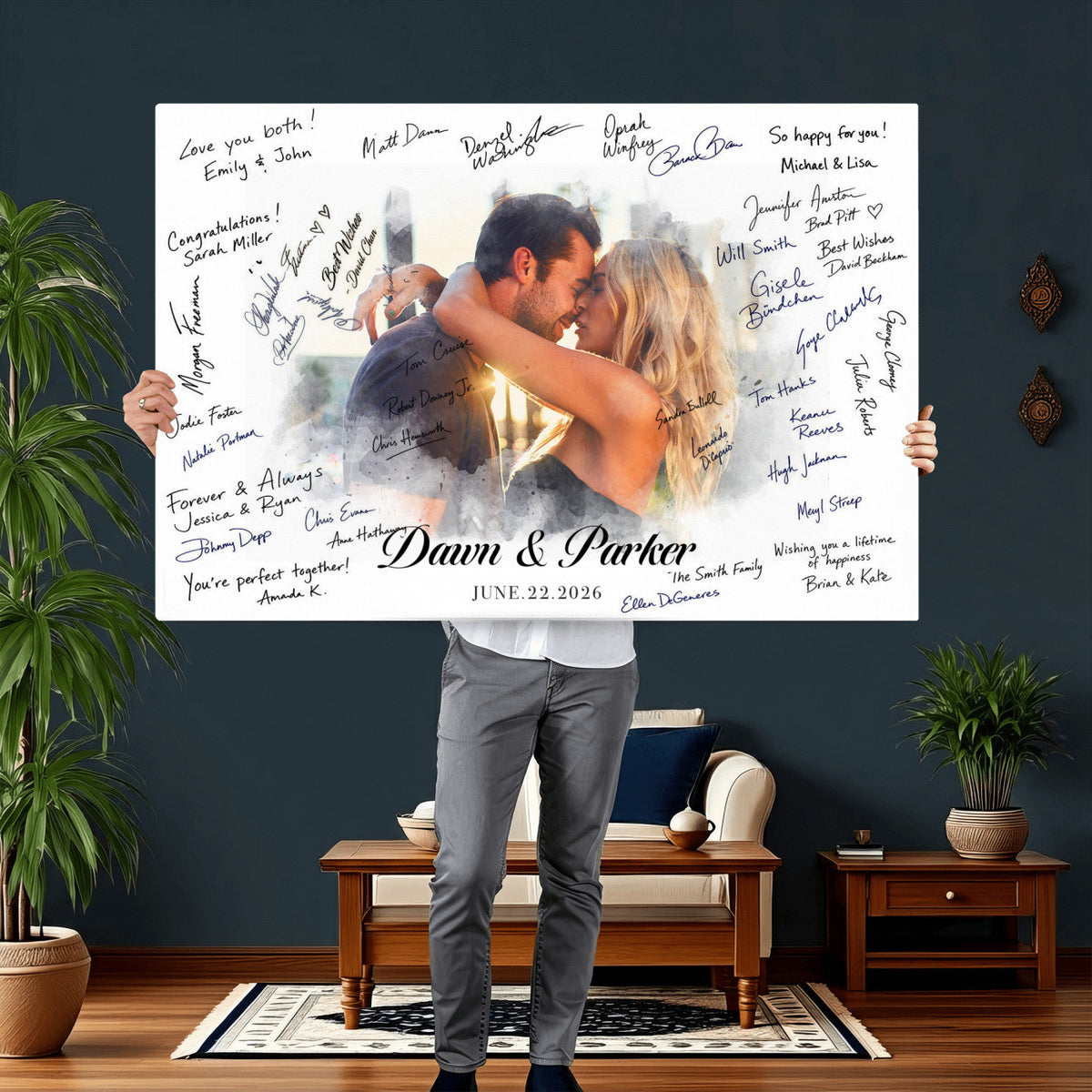 Wedding Guest Book Alternative Wall Art Canvas Print, Personalized, photo 14 of 25