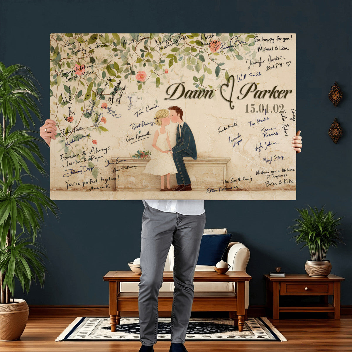 Wedding Guest Book Alternative Wall Art Canvas Print, Personalized, photo 15 of 25